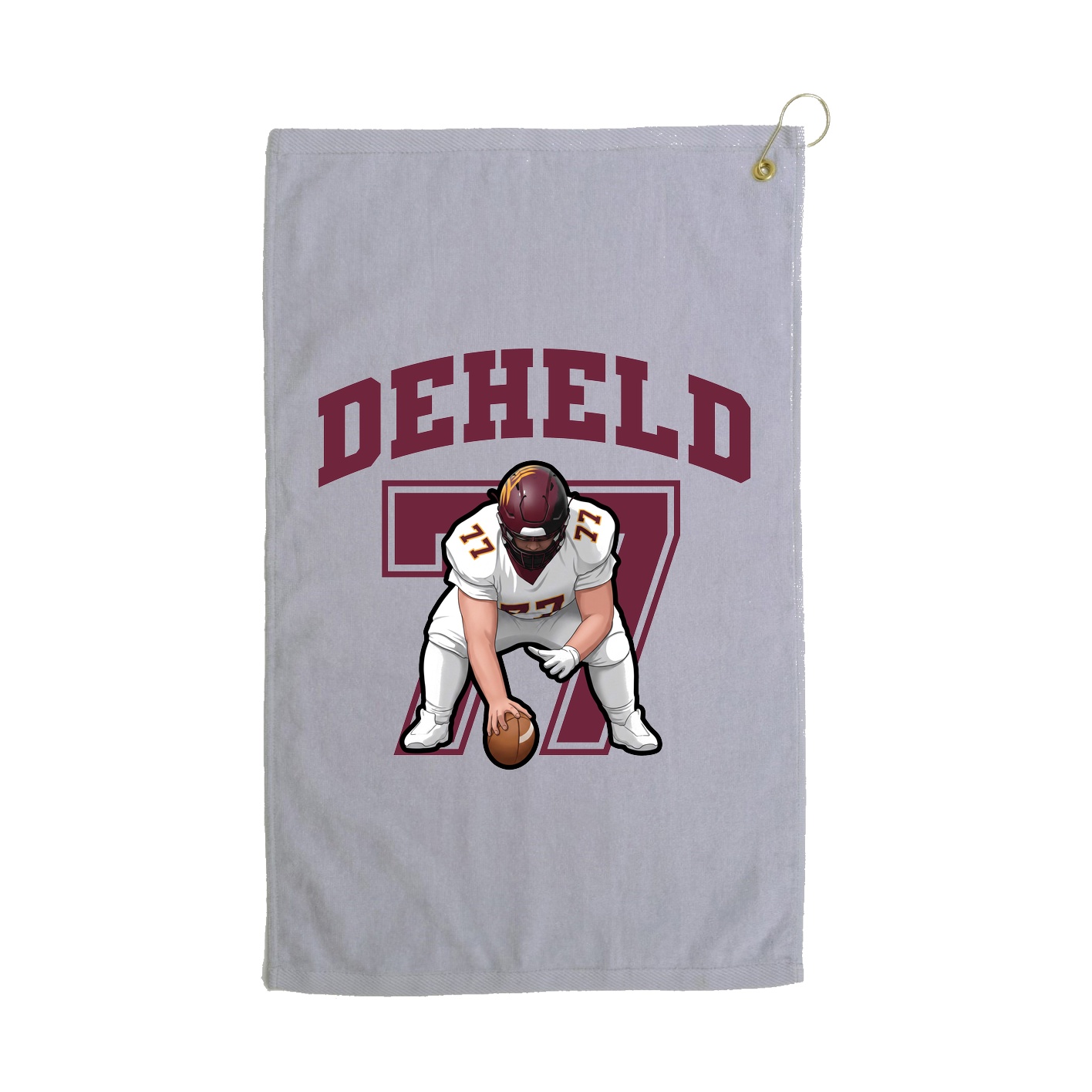 Golf Towel — Number in Grey
