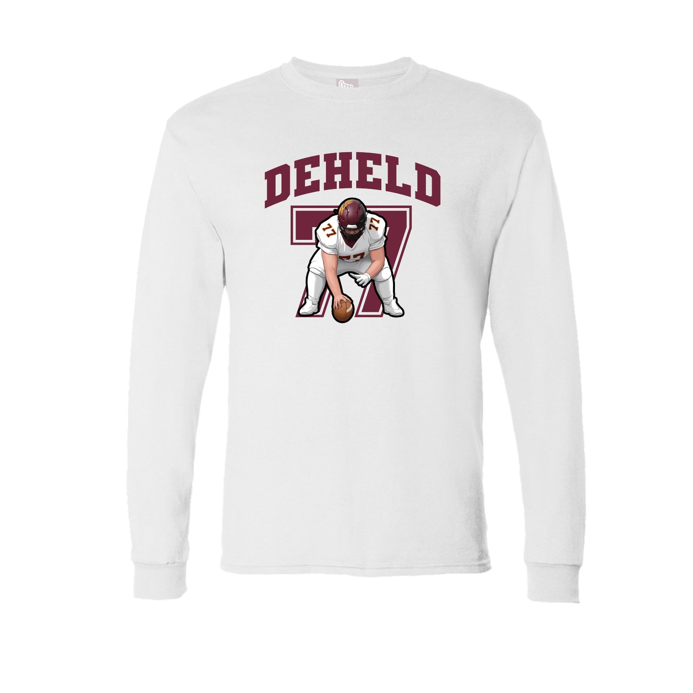 Long Sleeve Tee — Number in White