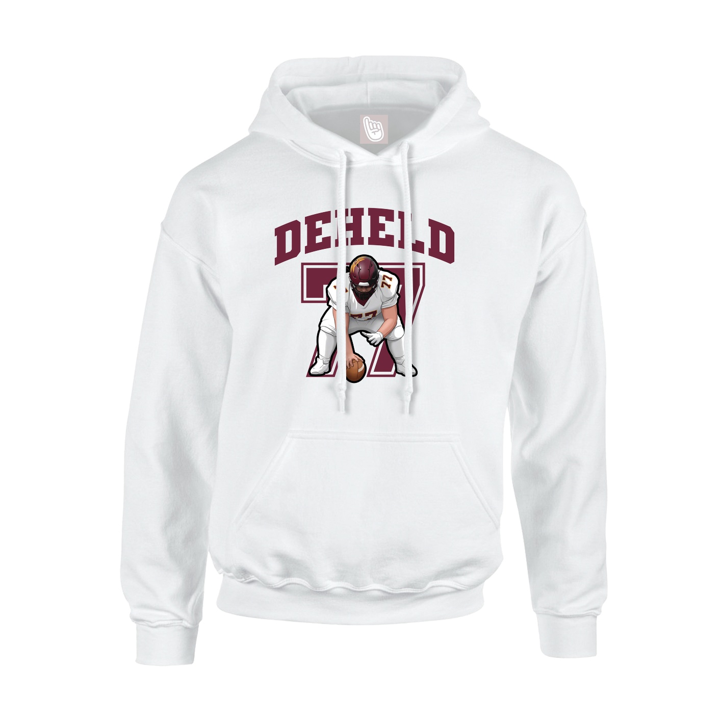 Youth Hoodie — Number in White