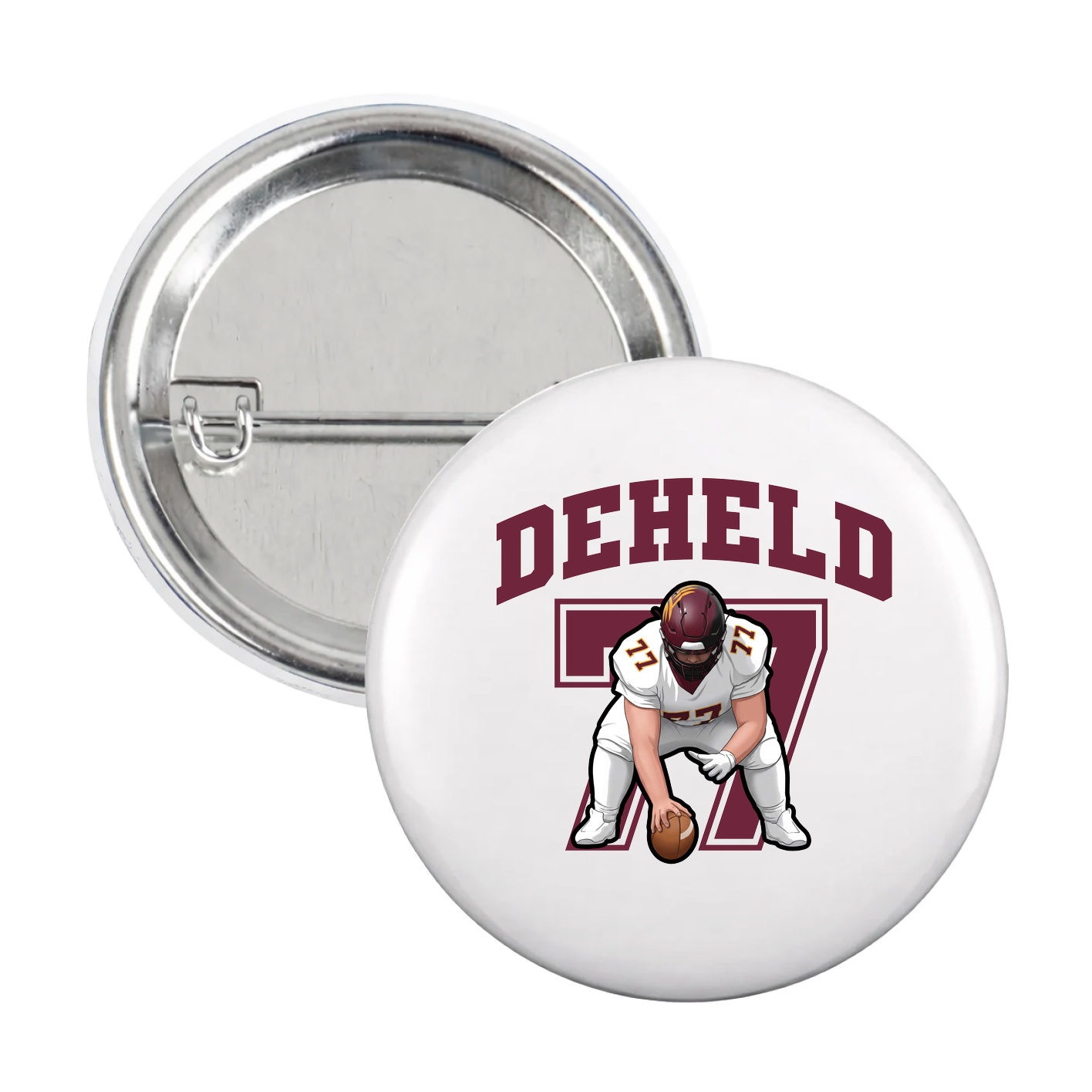 Game Day Button — Number in White