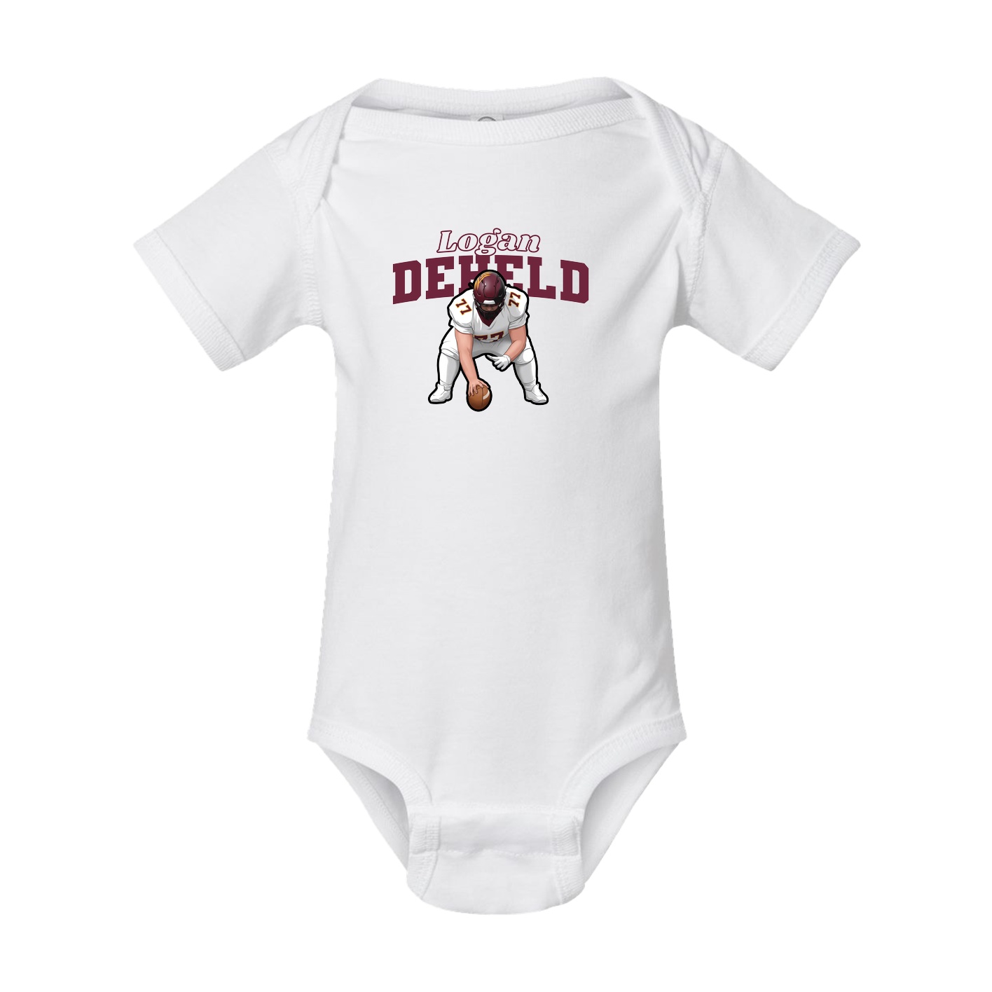 Baby Onesie — Name Arch in White