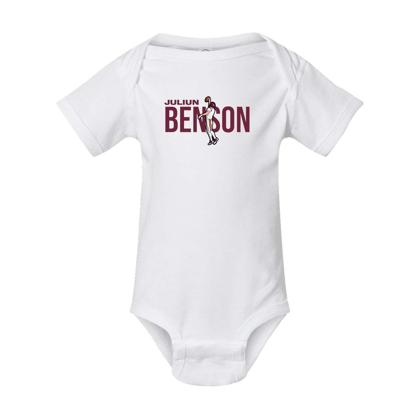 Baby Onesie — Player Name in White