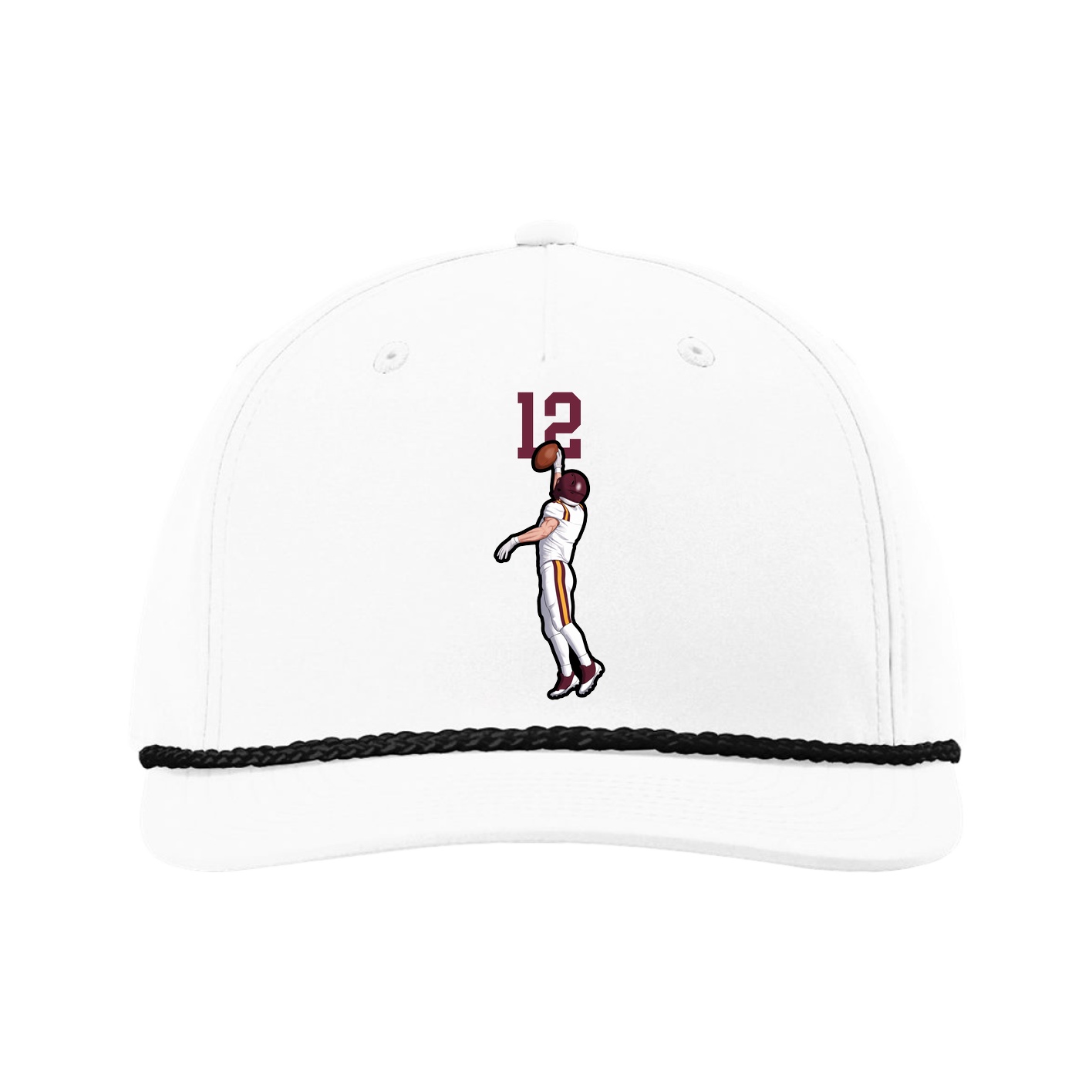Five-Panel Classic Rope Cap — Number Top in White