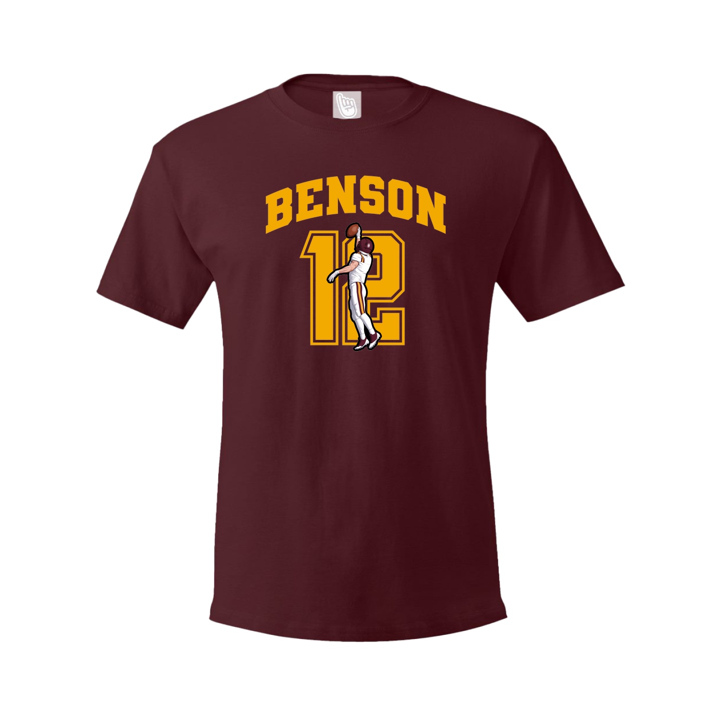 Youth Tee — Number in Maroon