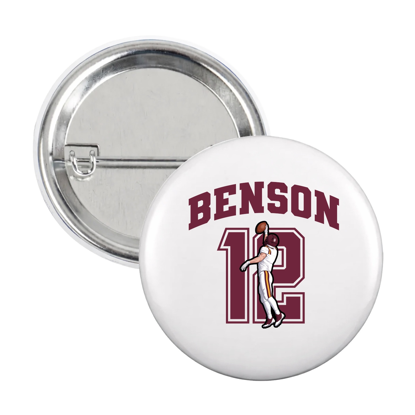 Game Day Button — Number in White