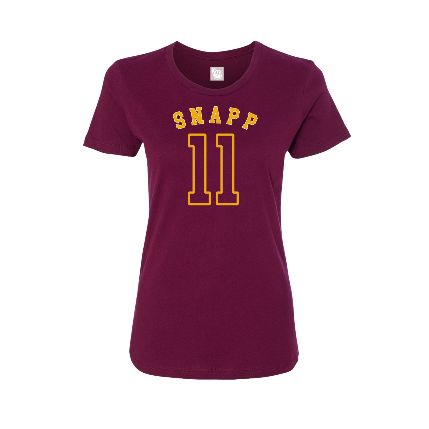 Fitted Women's Tee — Shirsey Arch in Maroon