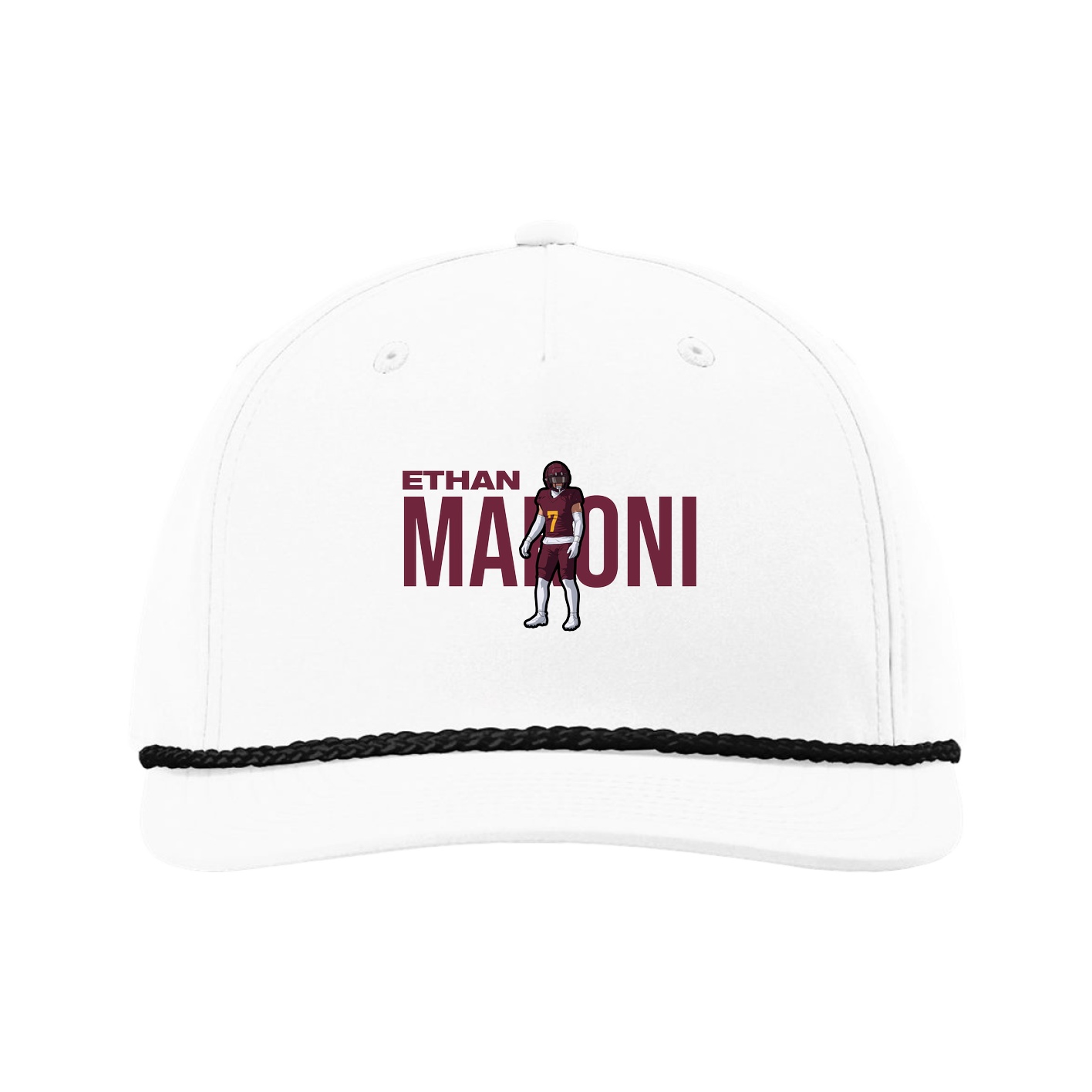Five-Panel Classic Rope Cap — Player Name in White