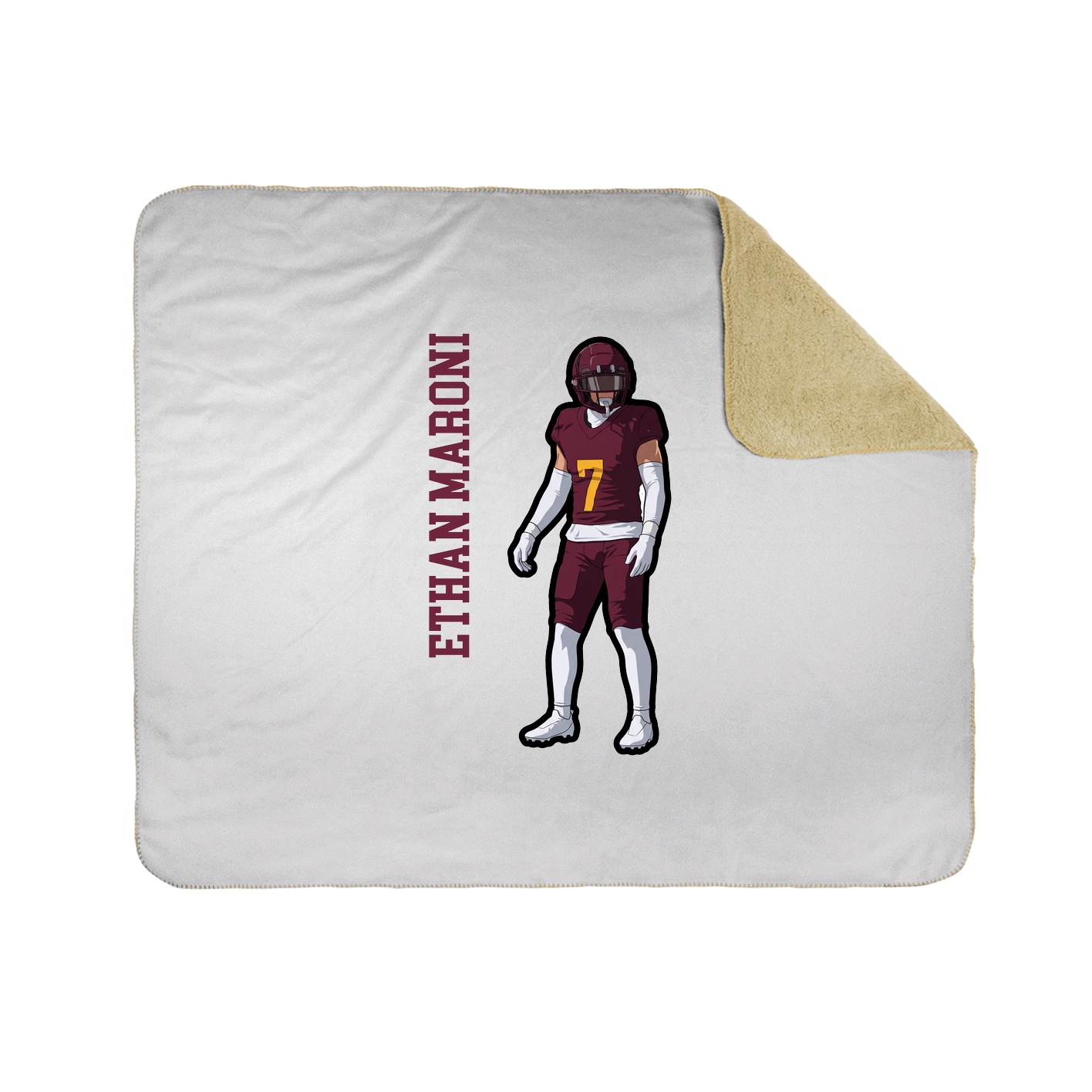 Throw Blanket — Name Vertical in White