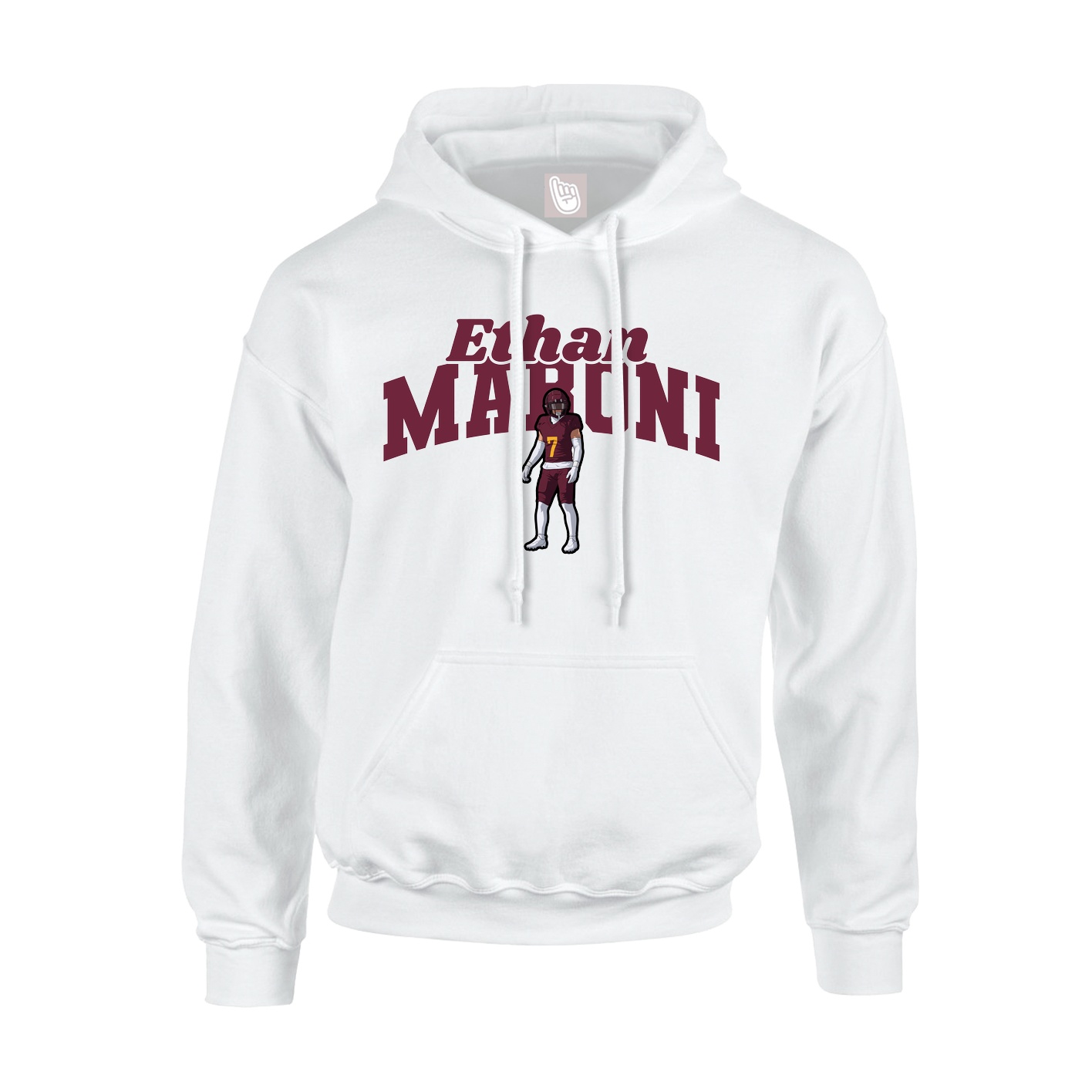 Youth Hoodie — Signature Arch in White