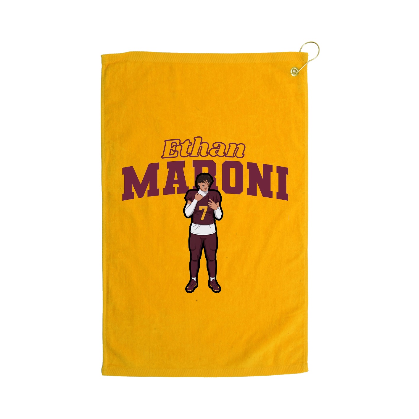 Golf Towel — Name Arch in Gold