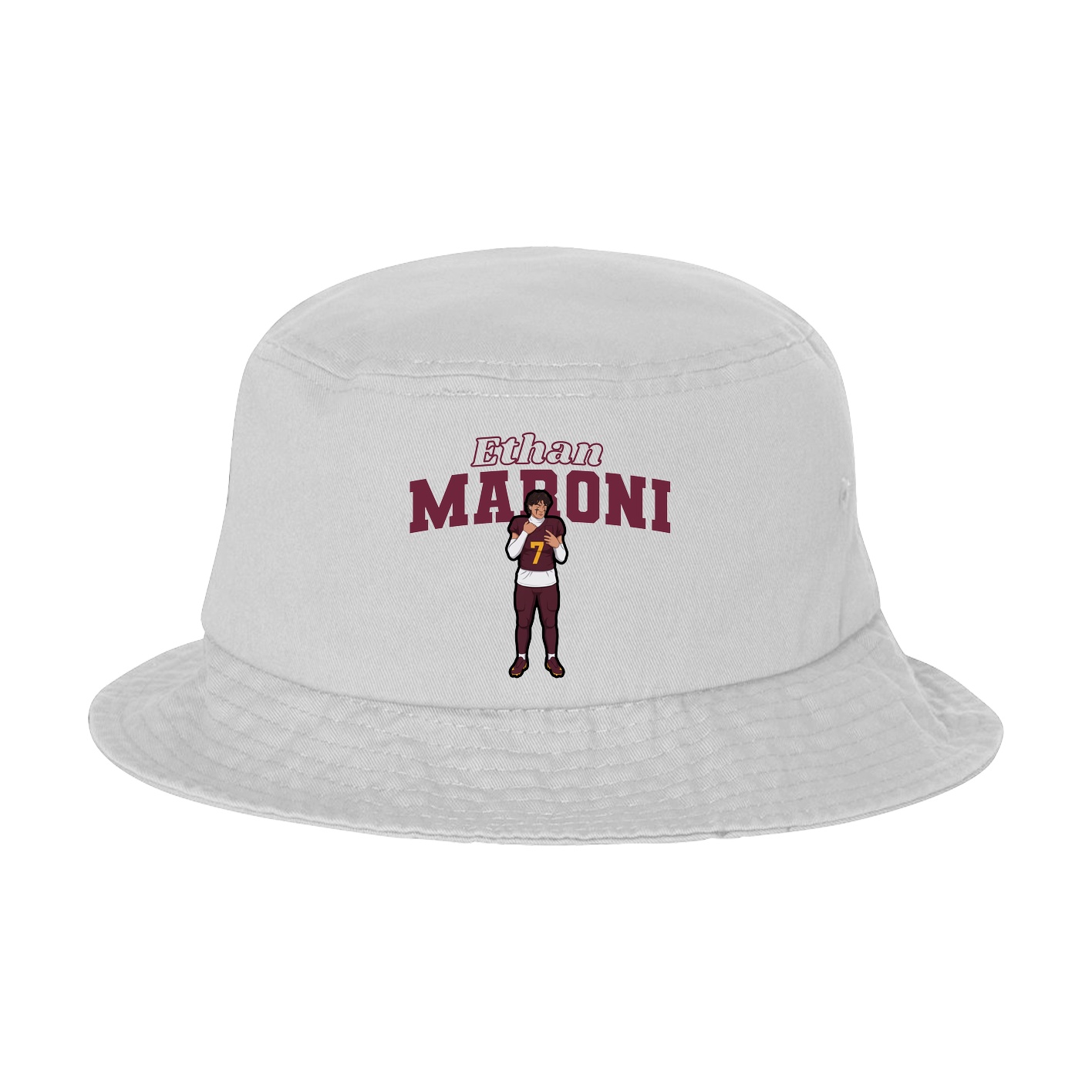 Bucket Cap — Name Arch in White