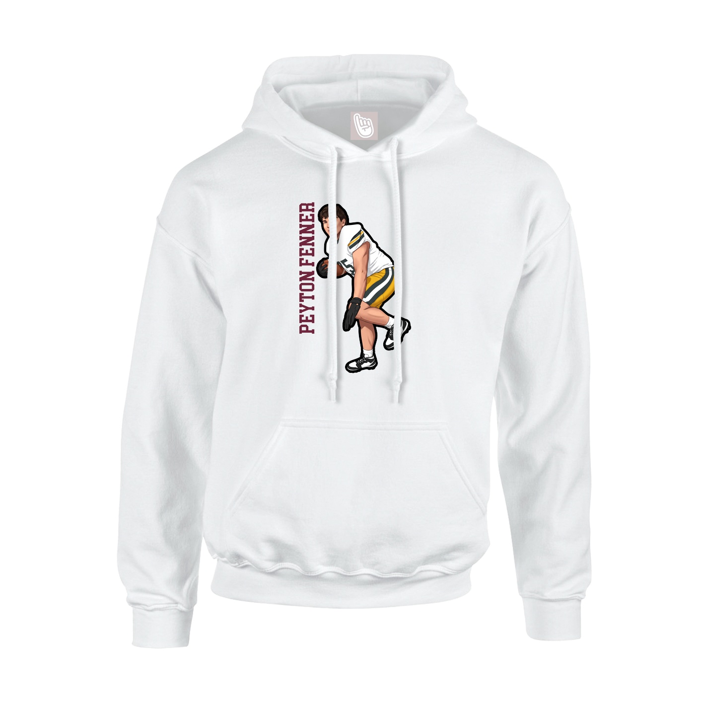 Hoodie — Name Vertical in White