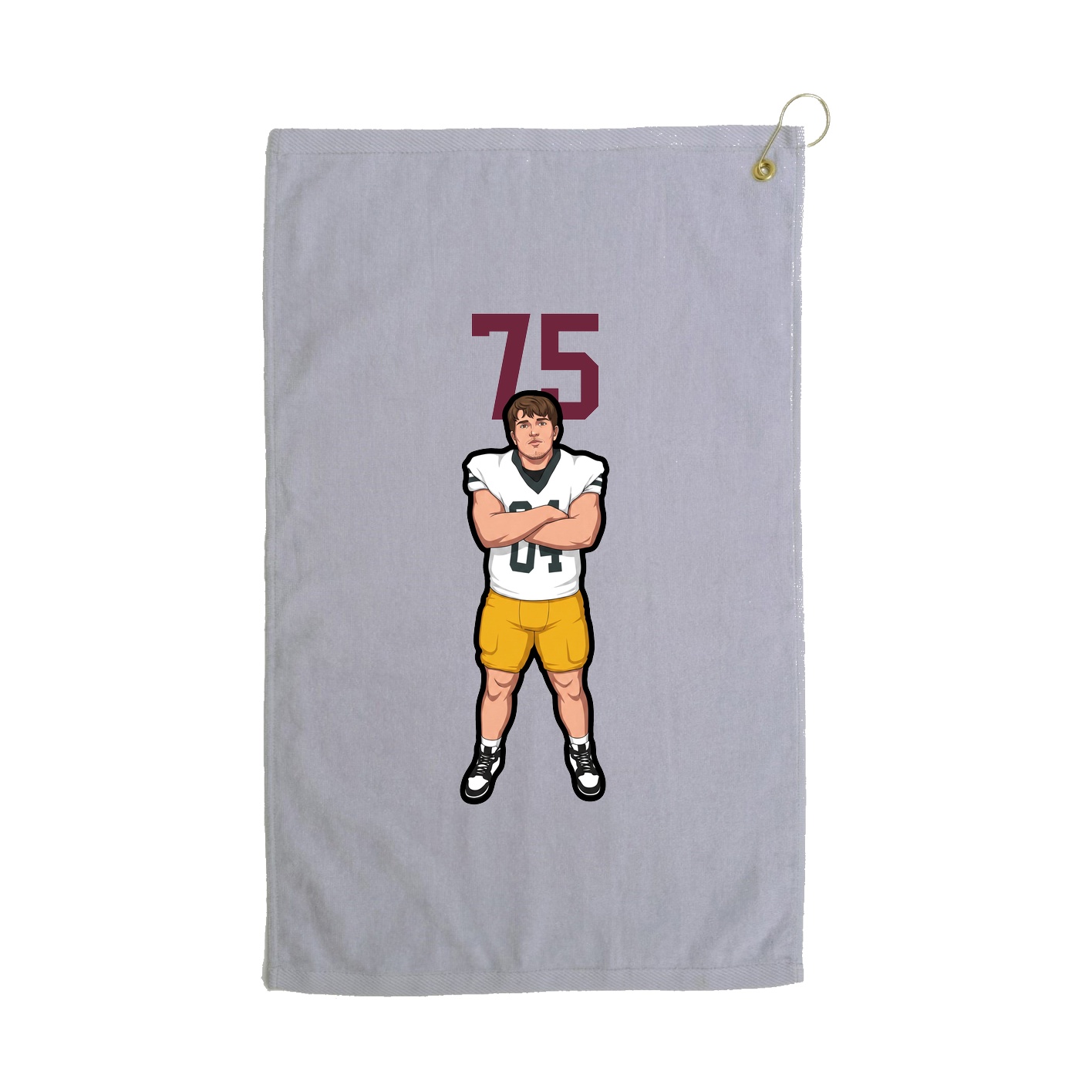 Golf Towel — Number Top in Grey