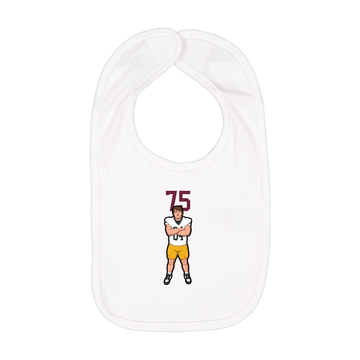 Infant Bib — Number Top in White