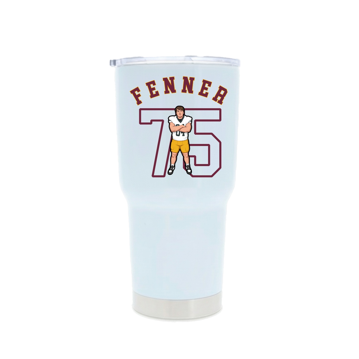 30oz Stainless Steel Tumbler — Shirsey Arch in White