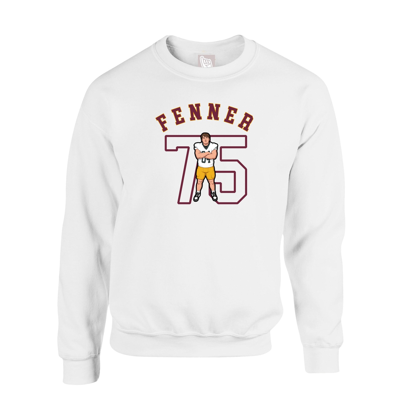 Fleece Crew — Shirsey Arch in White