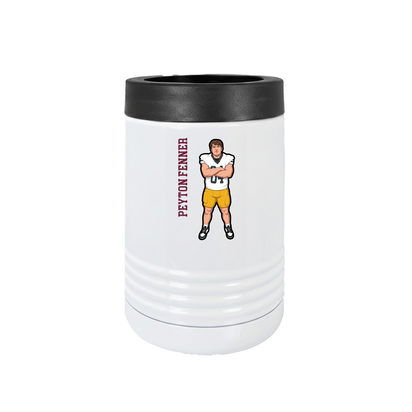 Beverage Holder — Name Vertical in White