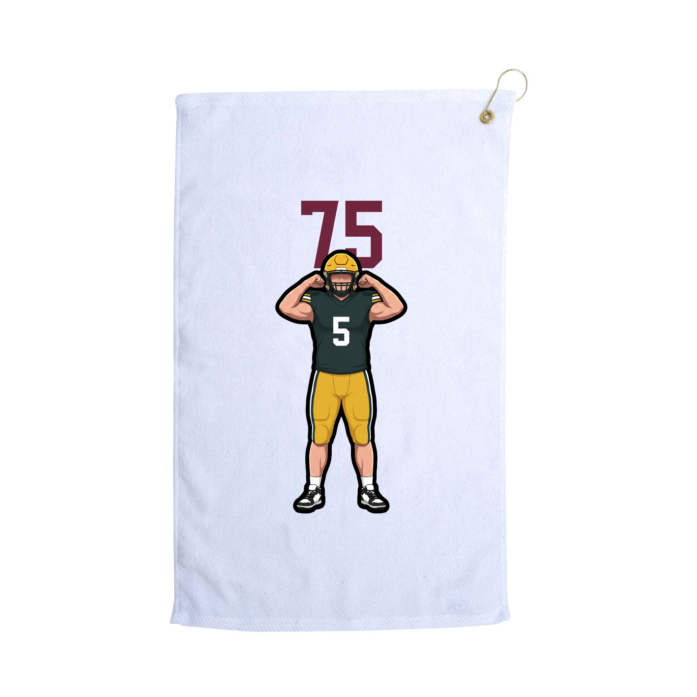 Golf Towel — Number Top in White