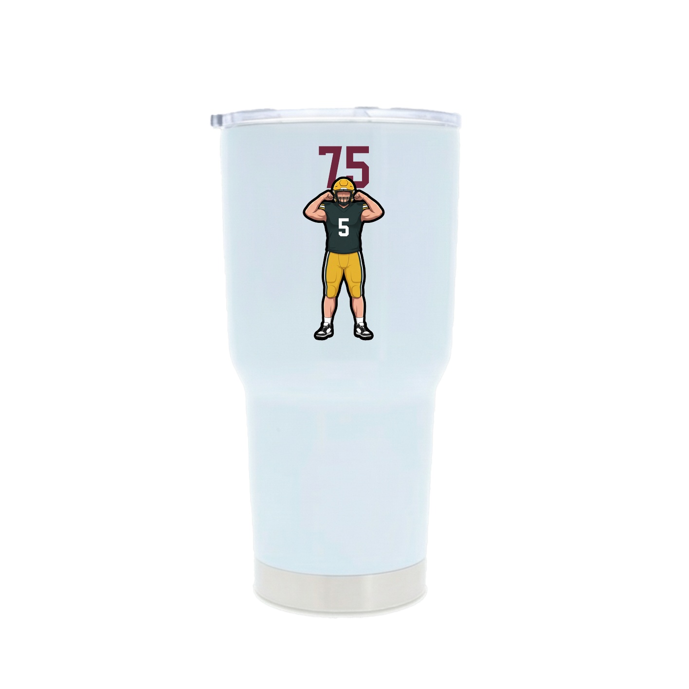 30oz Stainless Steel Tumbler — Number Top in White