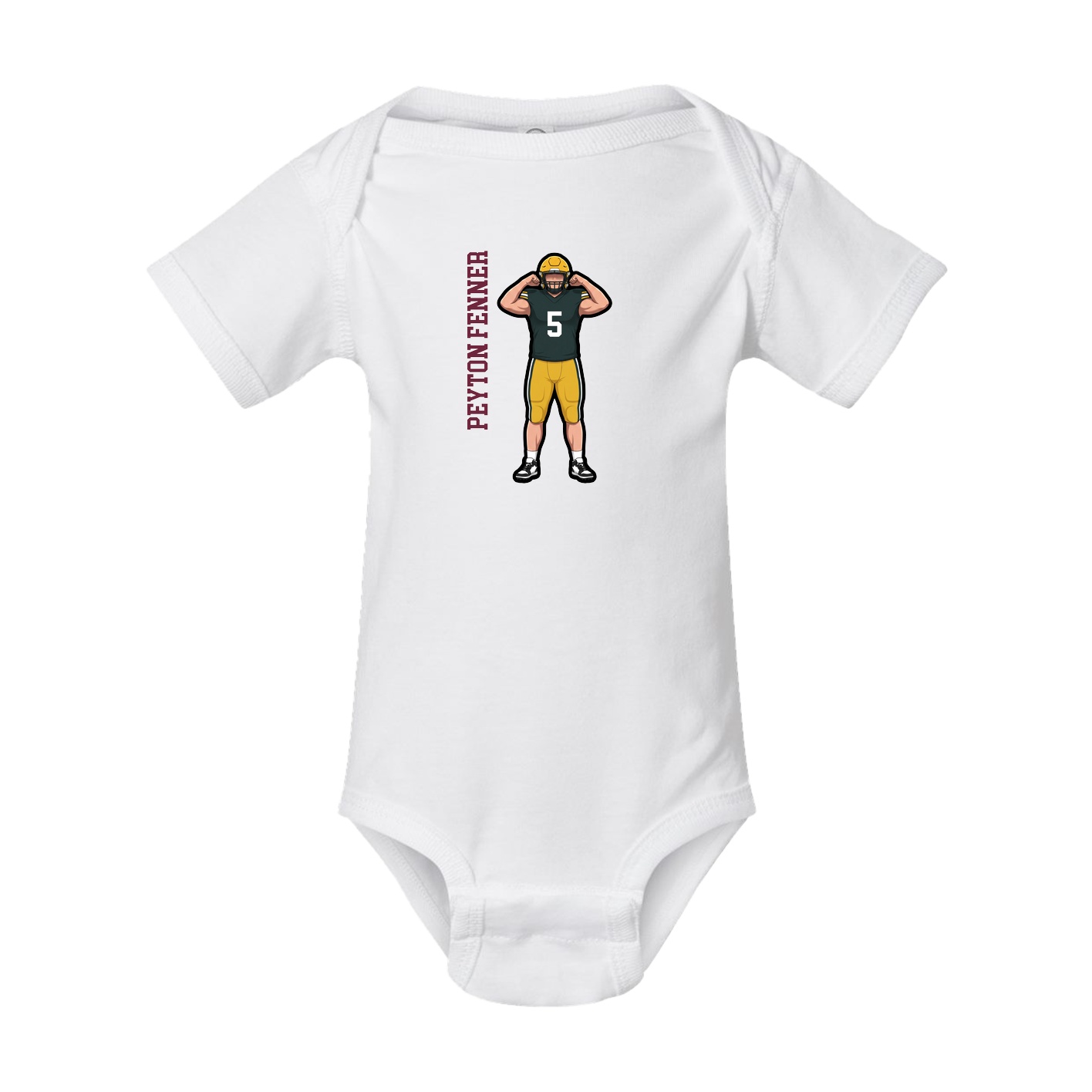 Baby Onesie — Name Vertical in White