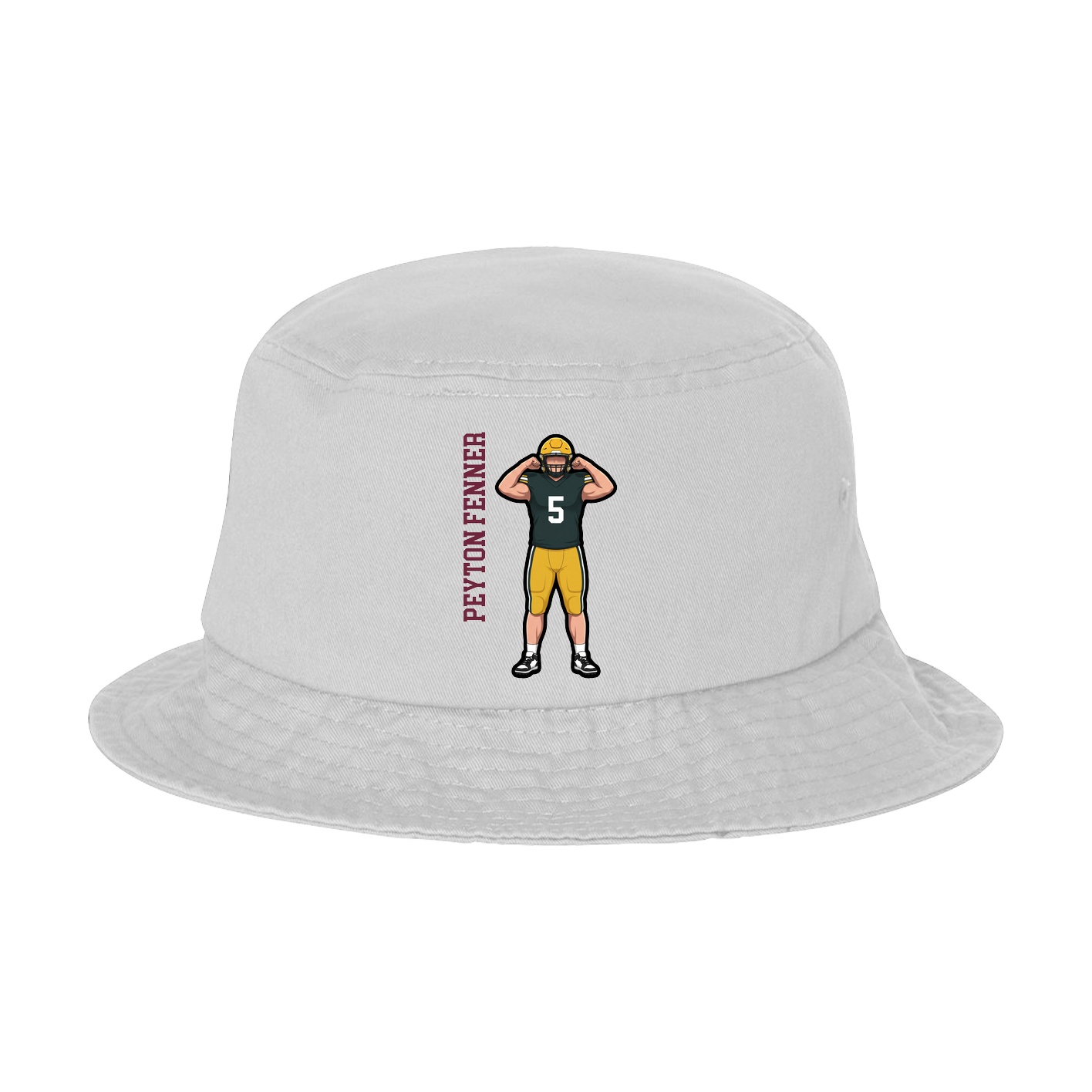 Bucket Cap — Name Vertical in White
