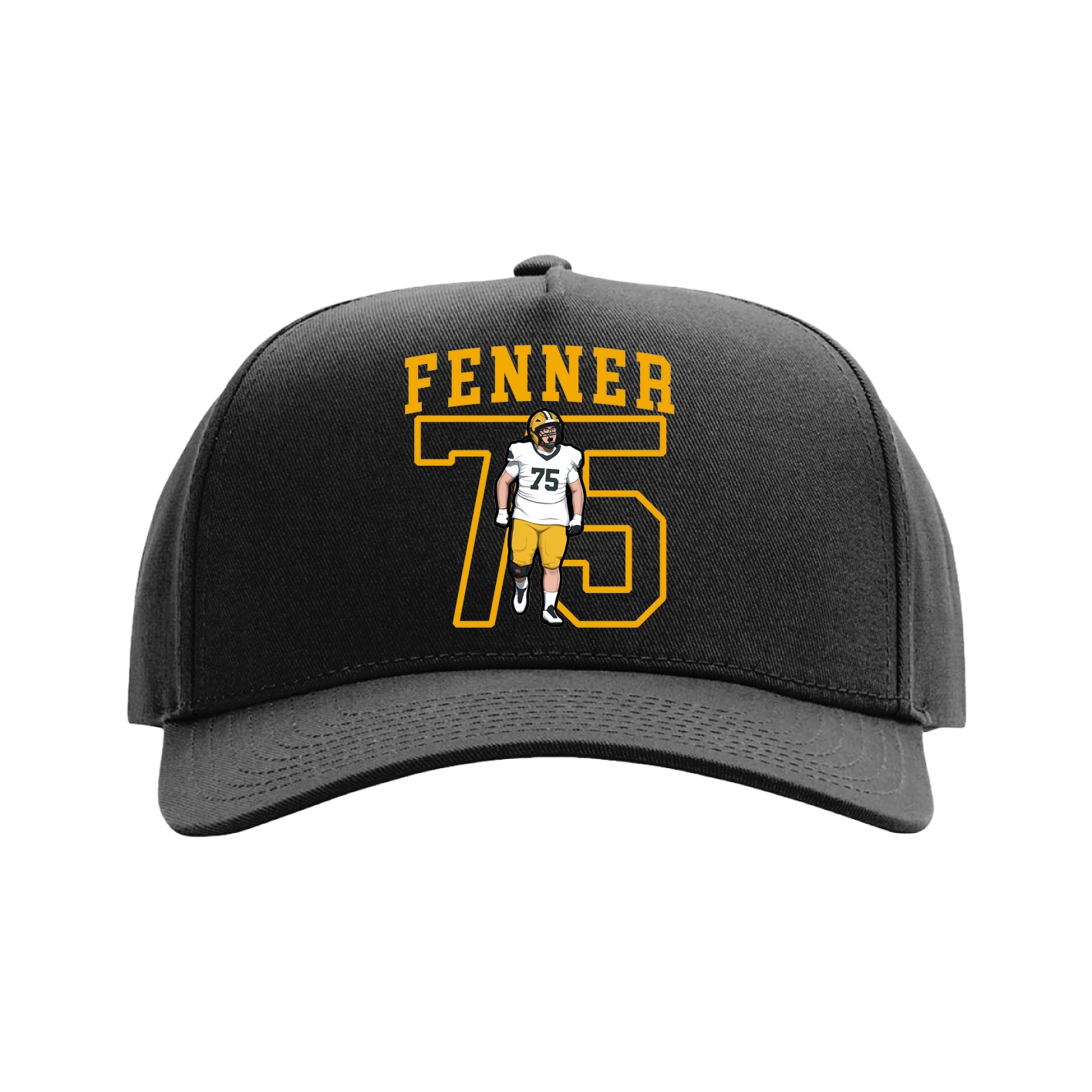 Full Fabric Five-Panel Champ Cap — Shirsey in Black