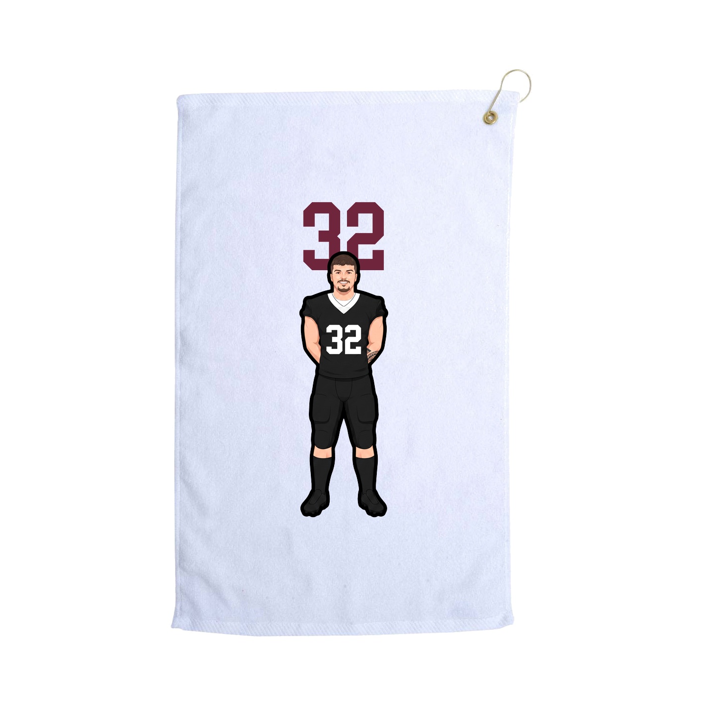 Golf Towel — Number Top in White