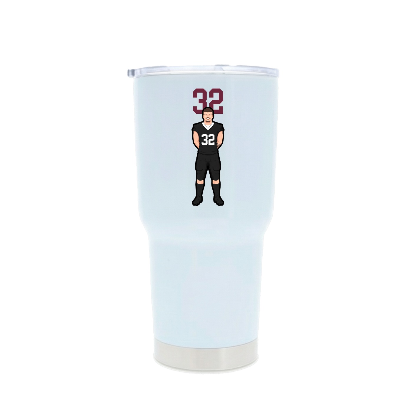 30oz Stainless Steel Tumbler — Number Top in White