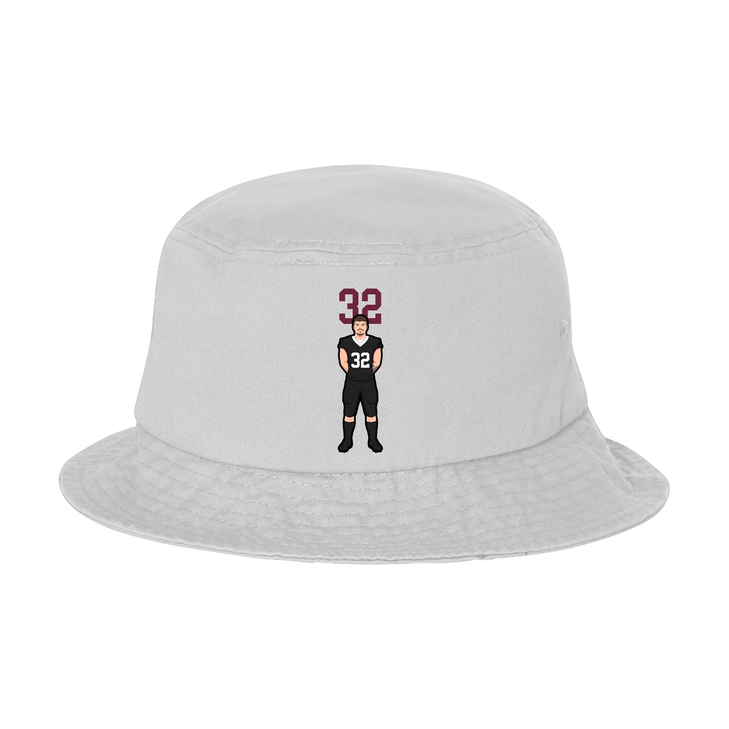 Bucket Cap — Number Top in White