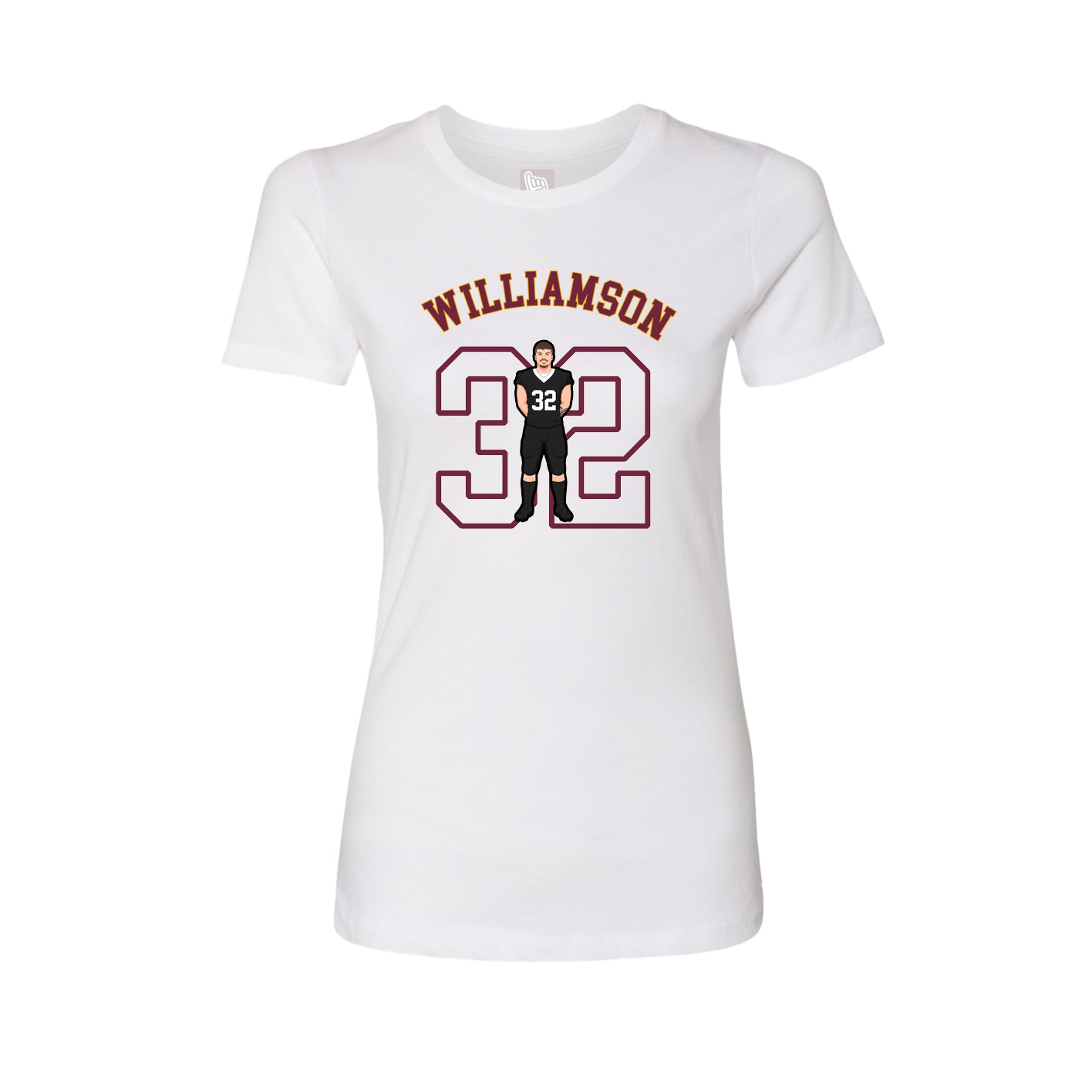 Fitted Women's Tee — Shirsey Arch in White