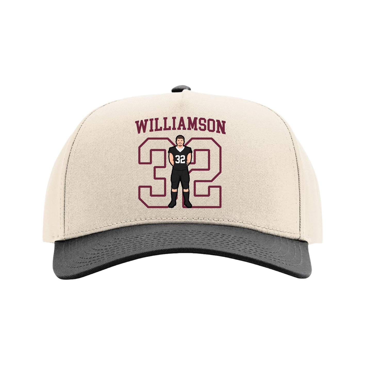 Full Fabric Five-Panel Champ Cap — Shirsey in Cream/Black