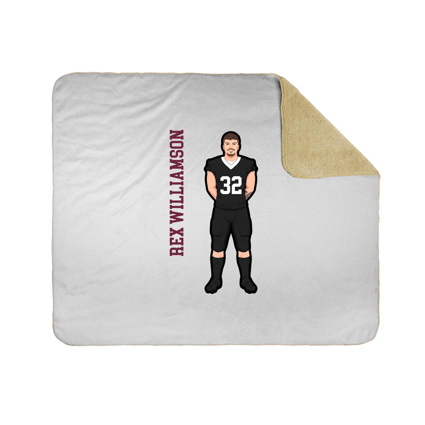 Throw Blanket — Name Vertical in White