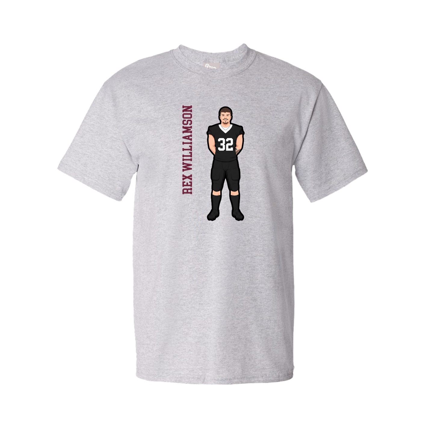 Tee — Name Vertical in Grey