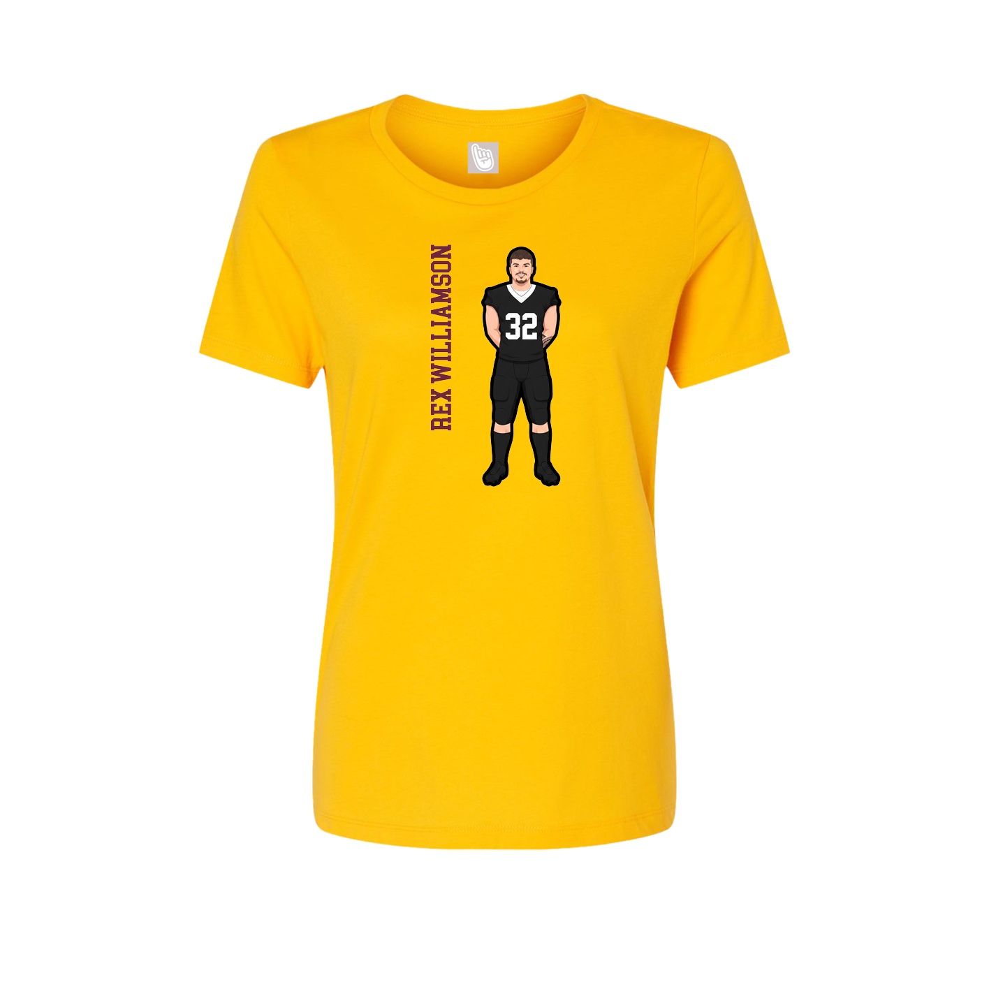 Womens Tee — Name Vertical in Gold