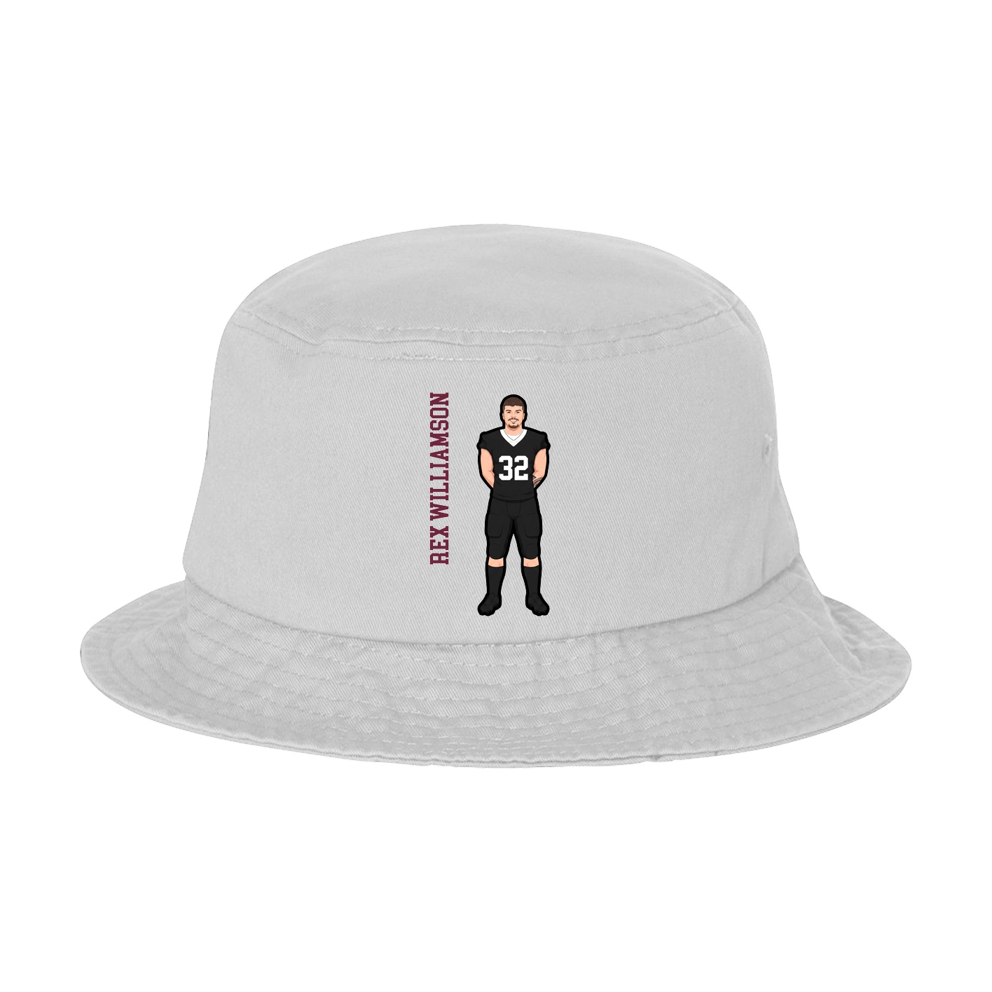 Bucket Cap — Name Vertical in White
