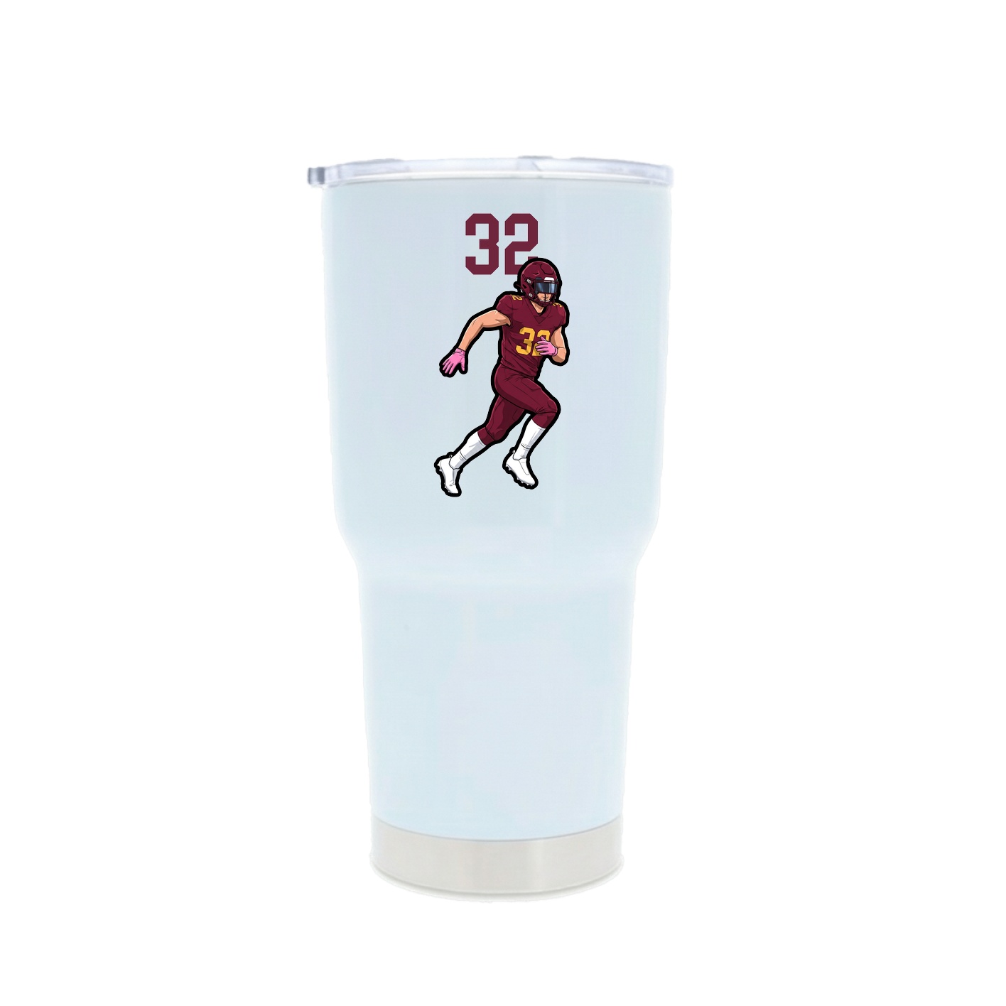 30oz Stainless Steel Tumbler — Number Top in White