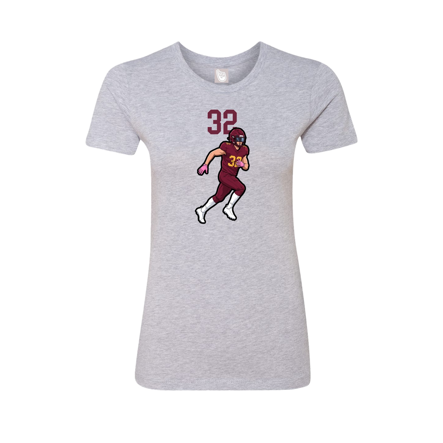 Fitted Women's Tee — Number Top in Grey