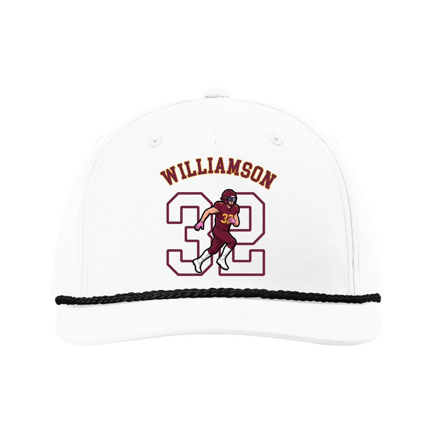 Five-Panel Classic Rope Cap — Shirsey Arch in White