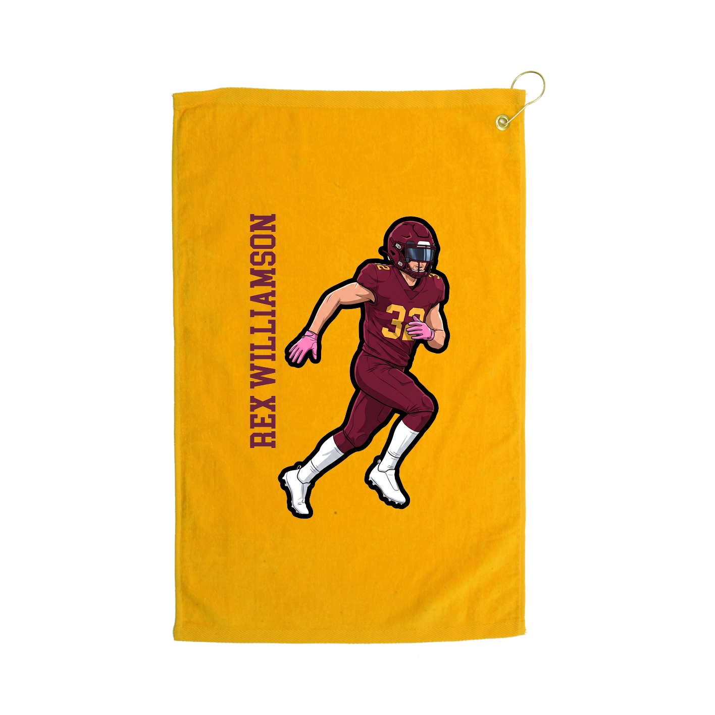 Golf Towel — Name Vertical in Gold