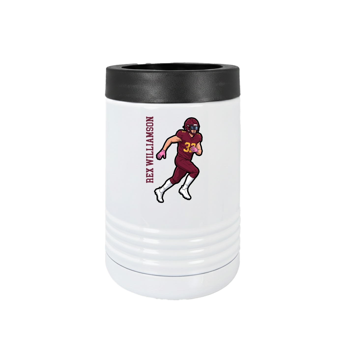 Beverage Holder — Name Vertical in White
