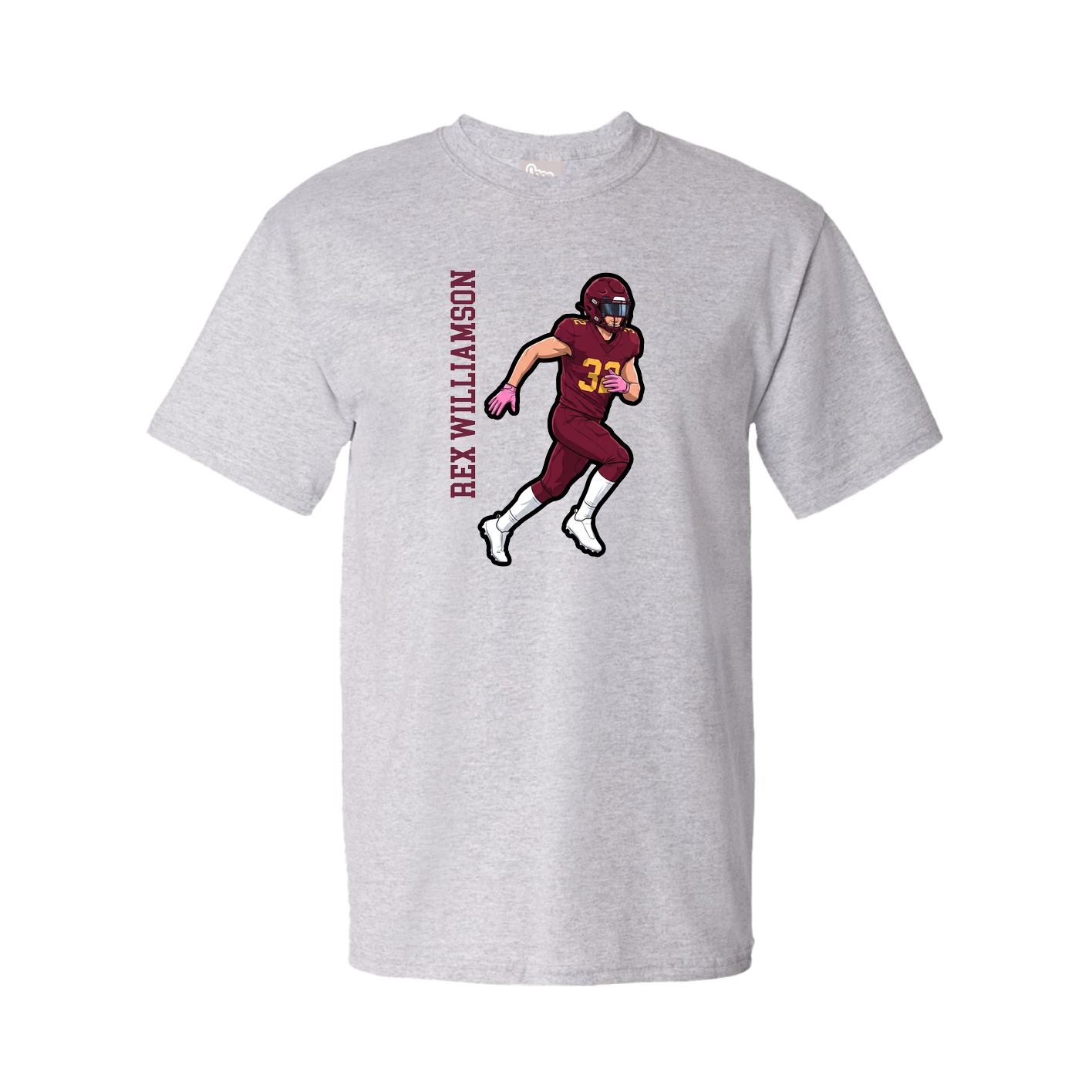 Tee — Name Vertical in Grey