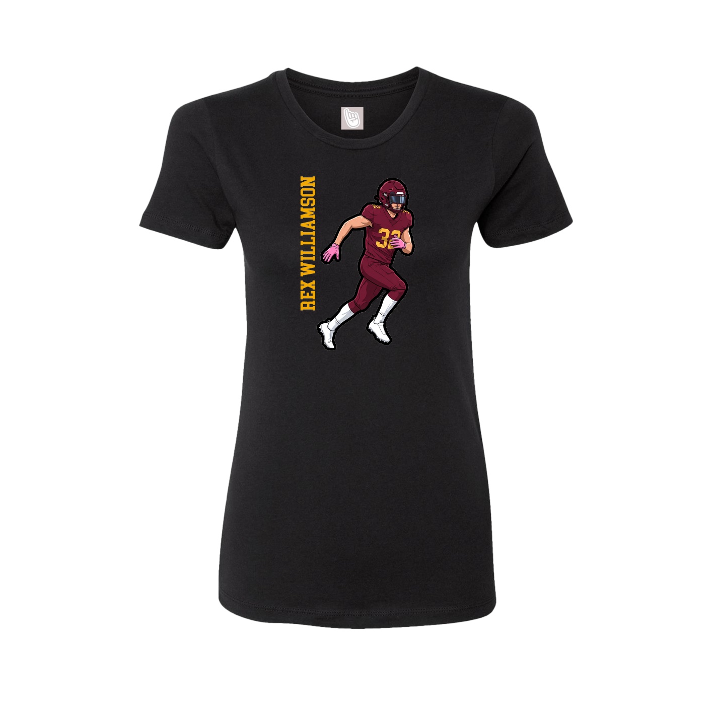 Womens Tee — Name Vertical in Black