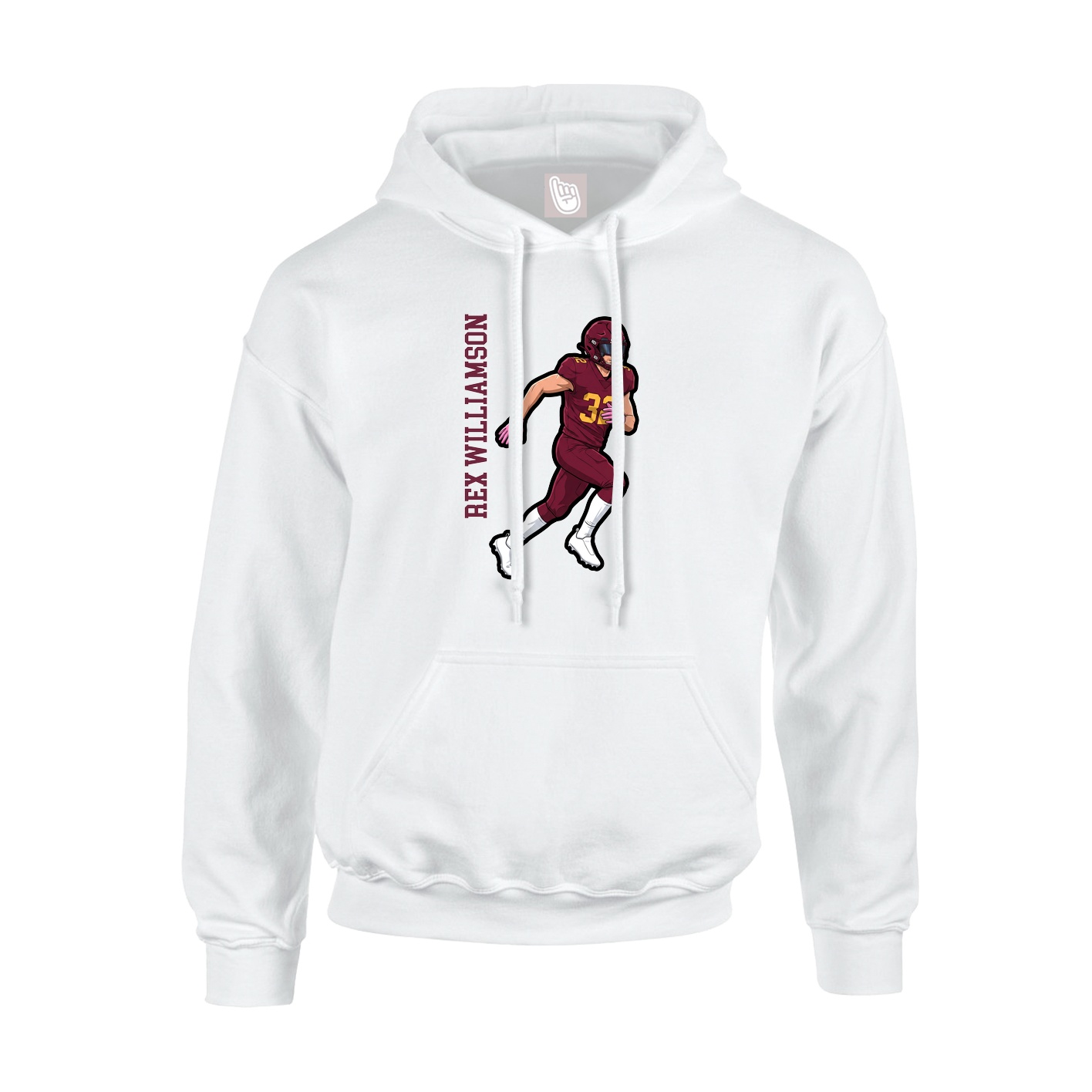 Youth Hoodie — Name Vertical in White