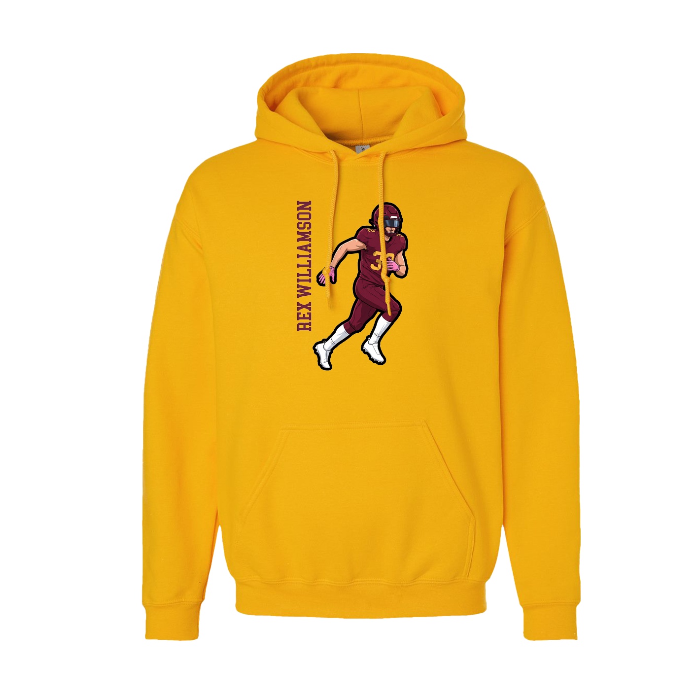 Youth Hoodie — Name Vertical in Gold