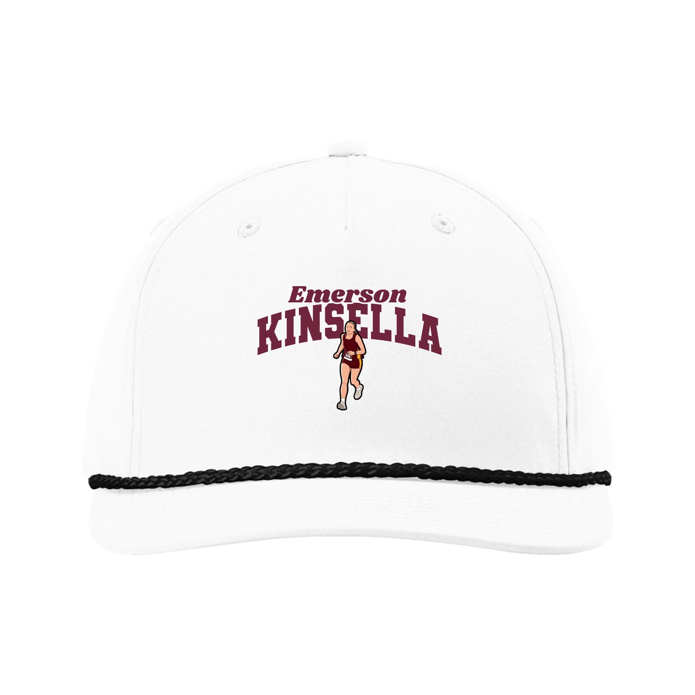 Five-Panel Classic Rope Cap — Signature Arch in White