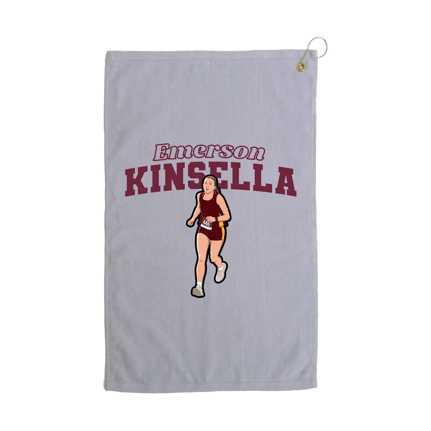 Golf Towel — Name Arch in Grey