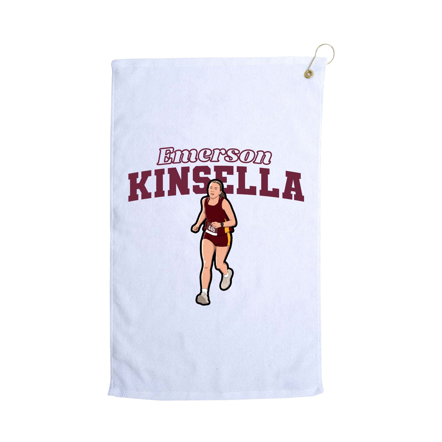 Golf Towel — Name Arch in White