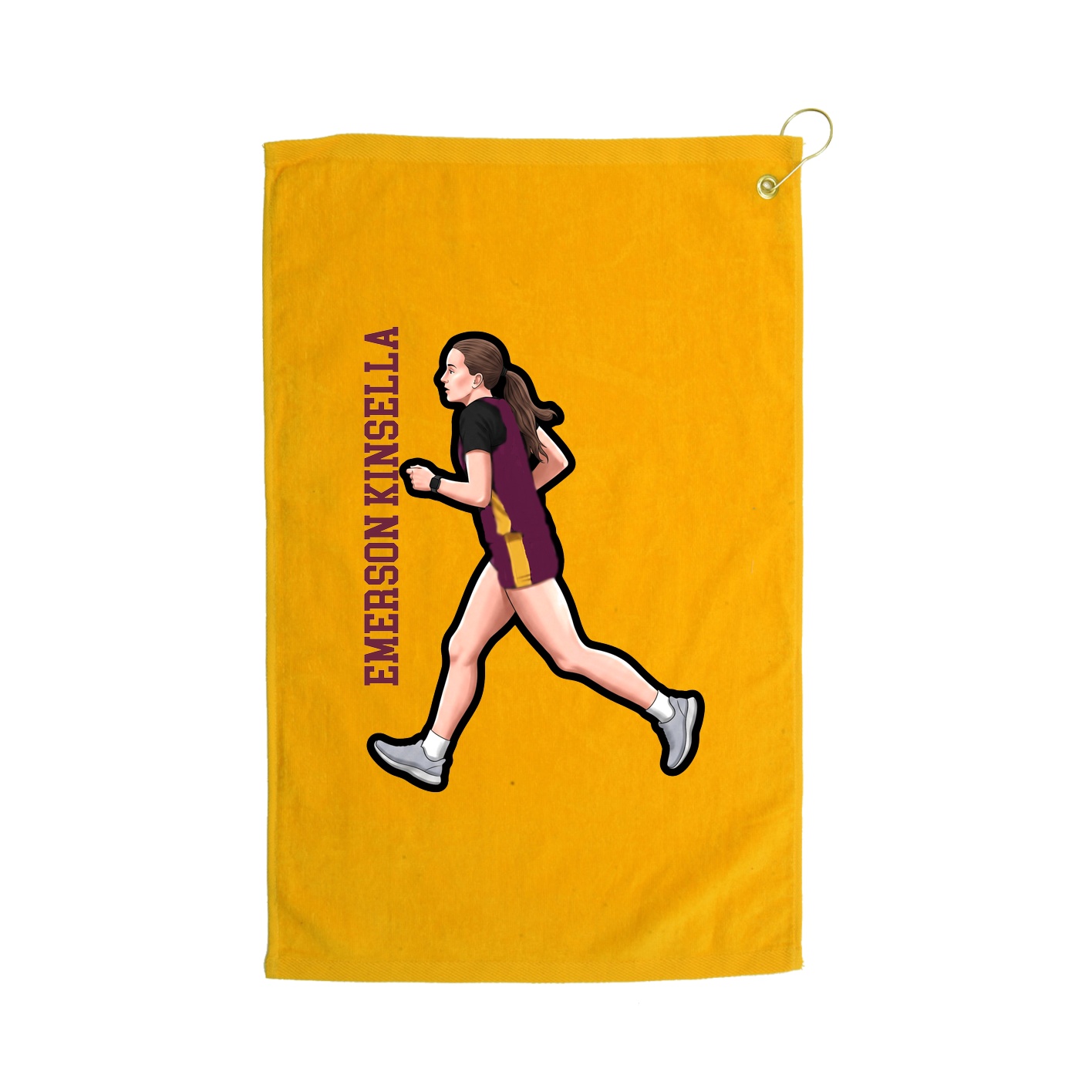 Golf Towel — Name Vertical in Gold