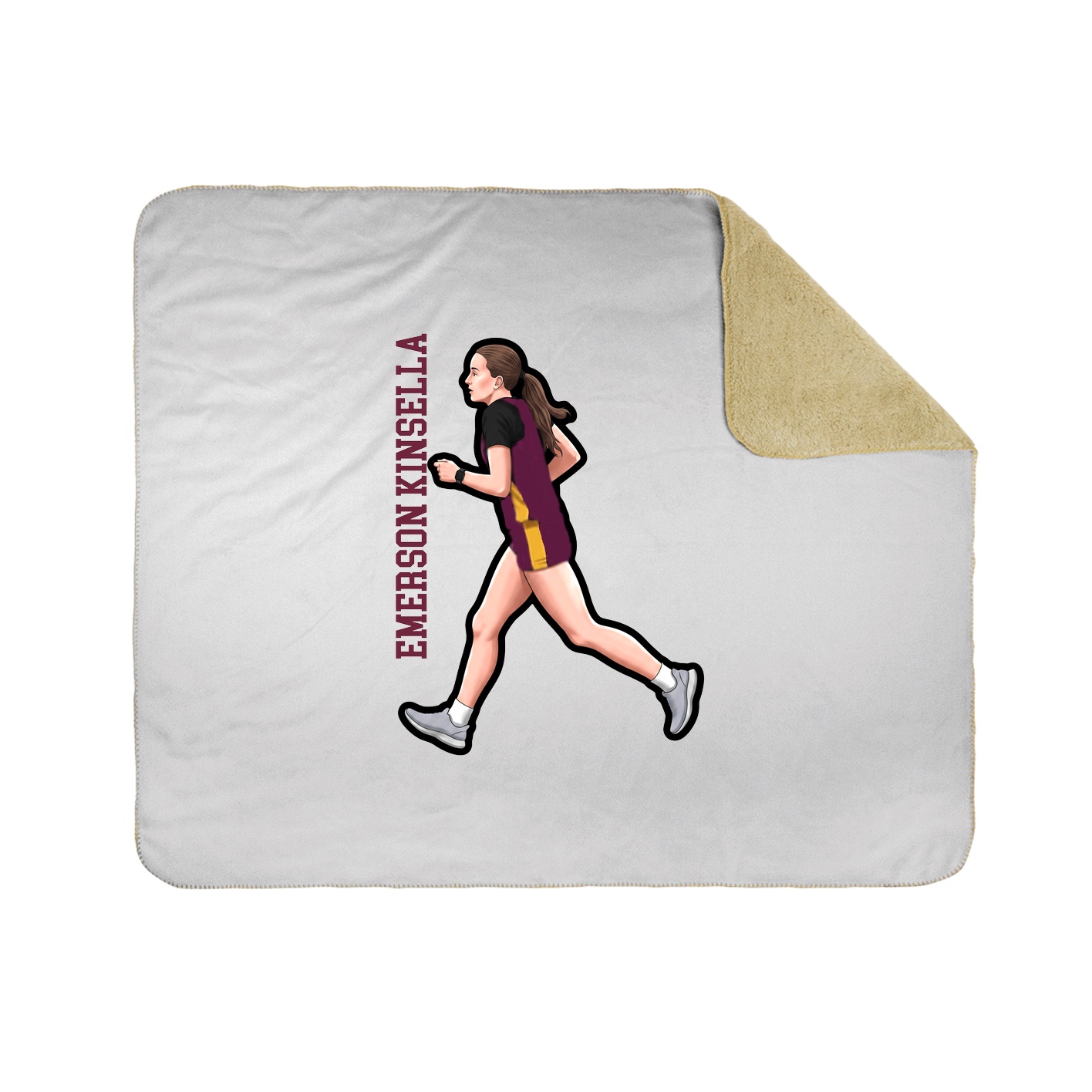 Throw Blanket — Name Vertical in White