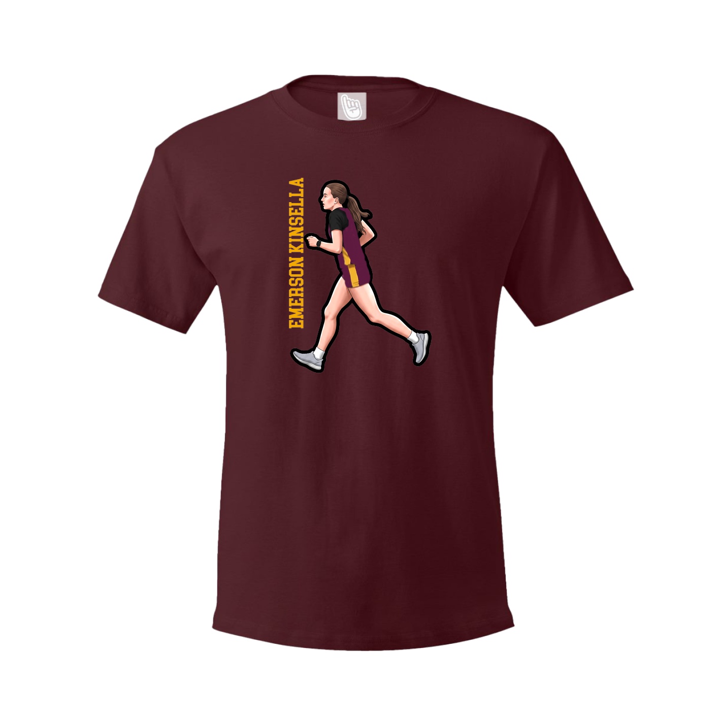 Youth Tee — Name Vertical in Maroon